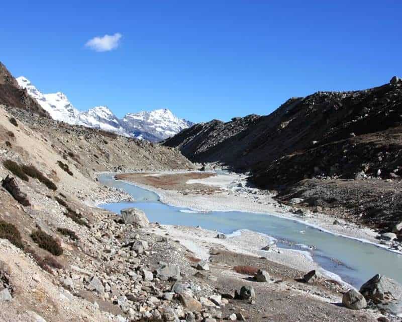 River and landscapes on the way to Makalu Base Camp